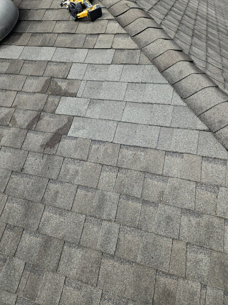 roof repair completed replacing missing shingles in Katy TX